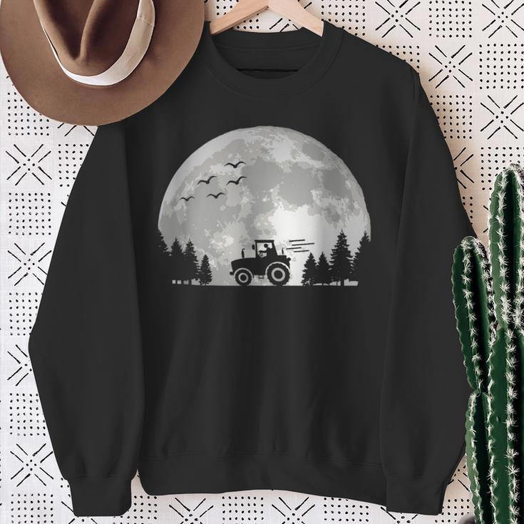 Traktorfahrer Traktor Treckerfahrer Landwirt Mond Trecker Sweatshirt Geschenke für alte Frauen