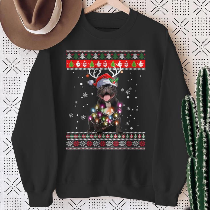 Ugly Christmas Jumper French Bulldog Dog Puppy Christmas Pajamas Sweatshirt Geschenke für alte Frauen