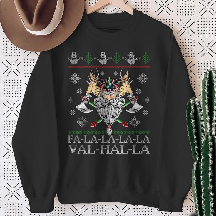 Viking Santaiking Christmas Jumper Falalalaalhalla S Sweatshirt Geschenke für alte Frauen