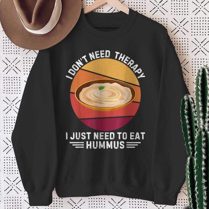 Vintage Je N'ai Pas Besoin De Thérapie J'ai Juste Besoin De Manger Du Houmous Sweater e Cadeaux pour les femmes âgées