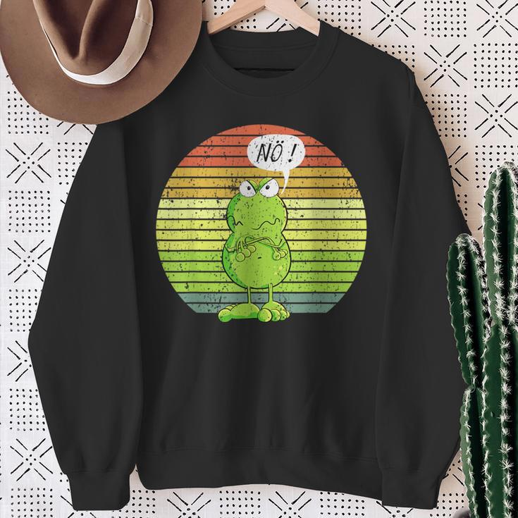 Vintage Statement Frog I Nö Fun I No Retro Sweatshirt Geschenke für alte Frauen