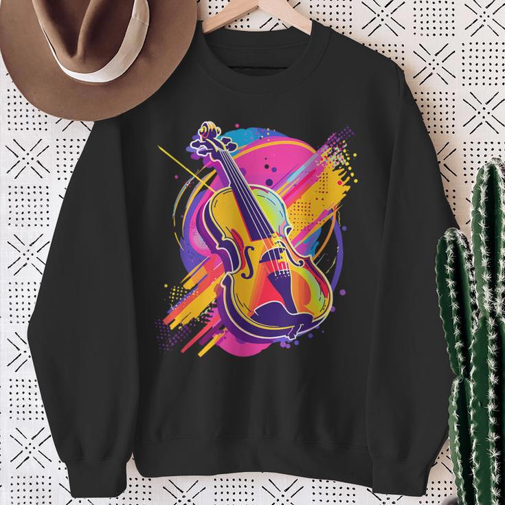 Violin Cartooniolin Loversiolin School Sweatshirt Geschenke für alte Frauen