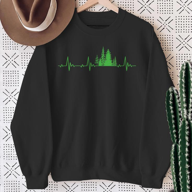 Wald Baum Herzschlag Geschenk Holz Bäume Wandern Sweatshirt Geschenke für alte Frauen