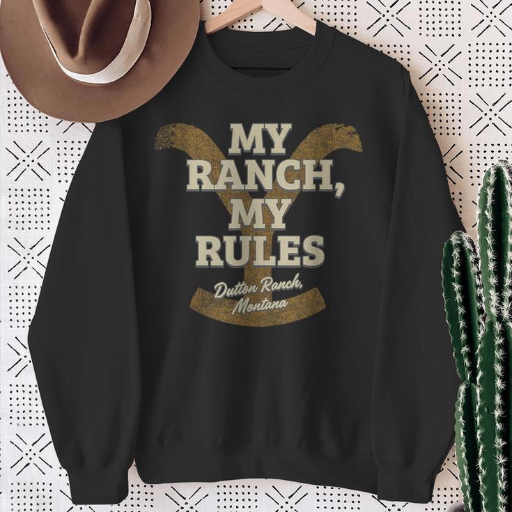 Yellowstone My Ranch My Rules Dutton Ranch Big Chest Logo Sweatshirt Geschenke für alte Frauen