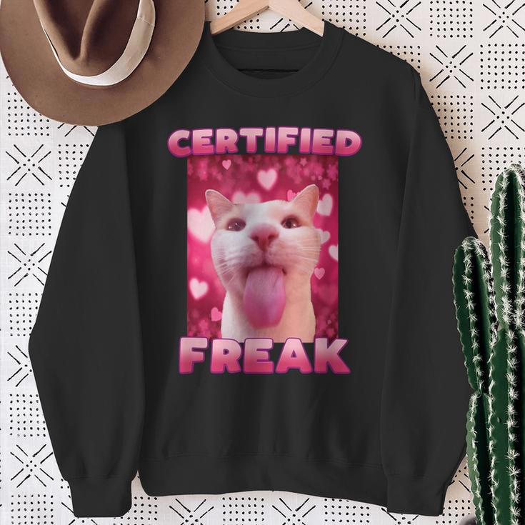 Zertifiziertes Freak Cat Meme Sweatshirt Geschenke für alte Frauen