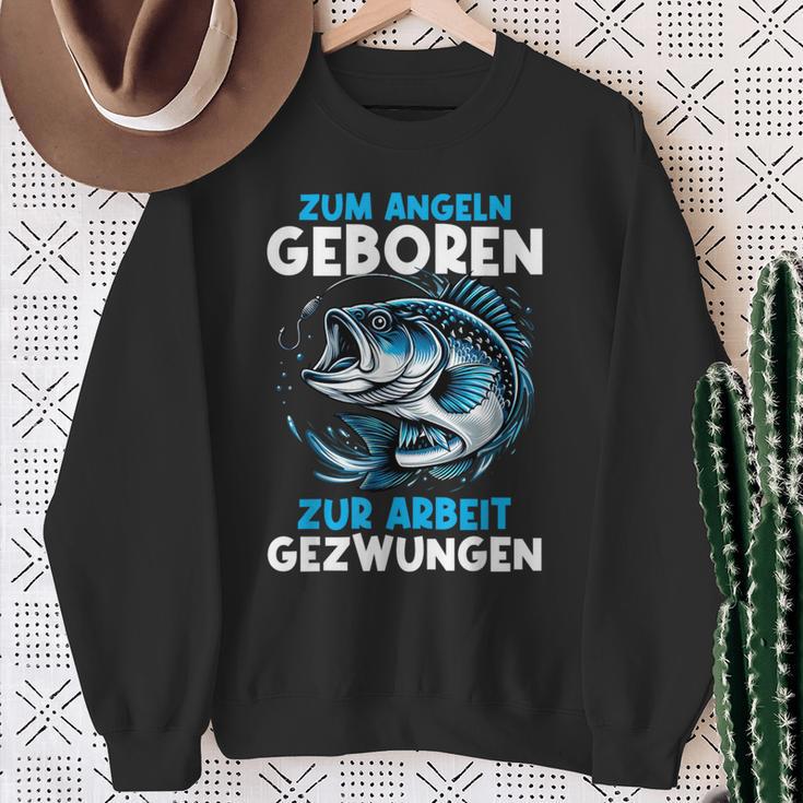 Zum Angeln Geboren Zur Arbeit Gezwungen Angelrute Angler Sweatshirt Geschenke für alte Frauen