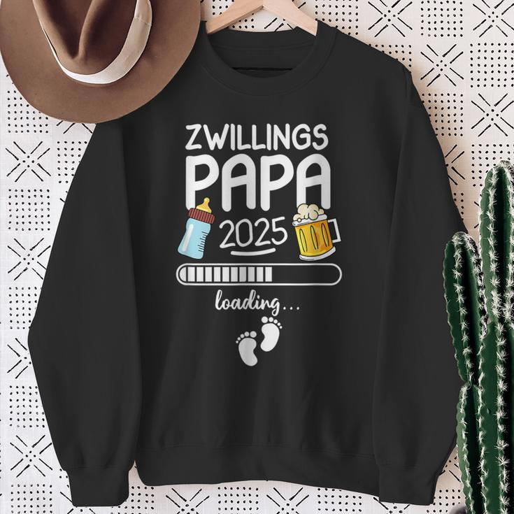 Zwillingspapa 2025 Loading Werdender Papa Announcement Sweatshirt Geschenke für alte Frauen