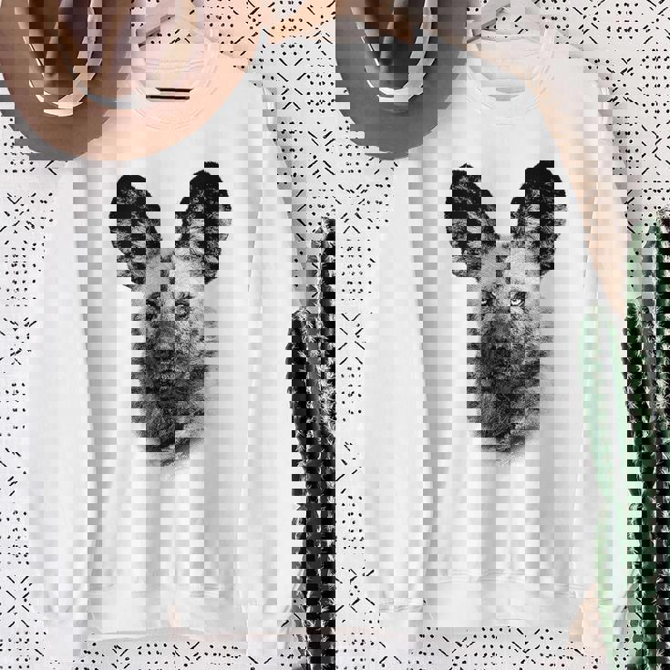 African Painted Dog Close-Up For Wild Dog Fans Sweatshirt Gifts for Old Women