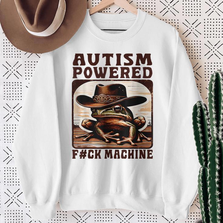 Autism Powered FCk Machine Meme Frog Cowboy Autistic Sweatshirt - Seseable