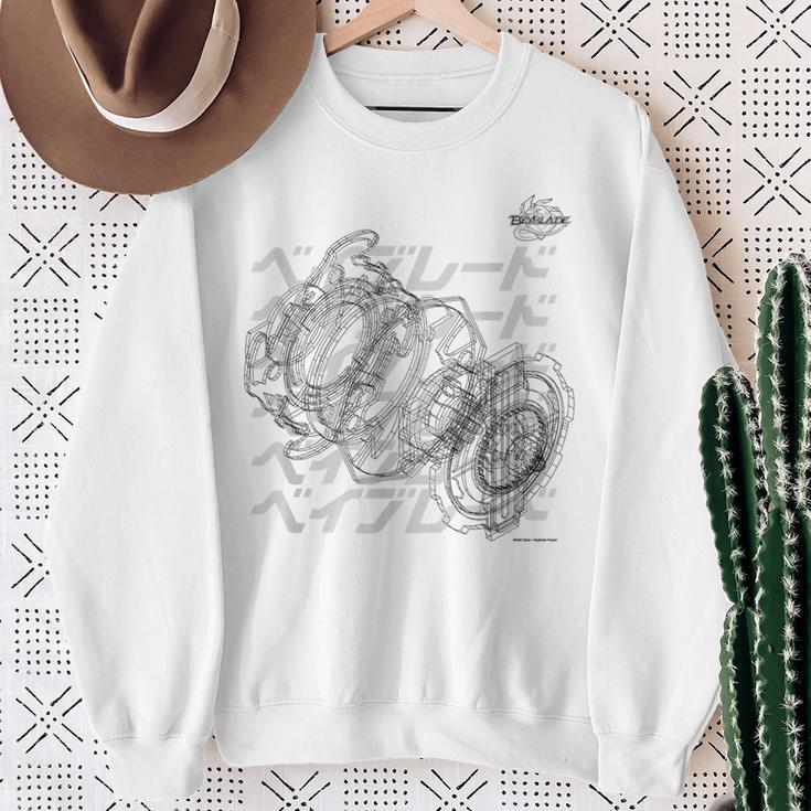 Beyblade Schematic Bey B&W Sweatshirt Geschenke für alte Frauen