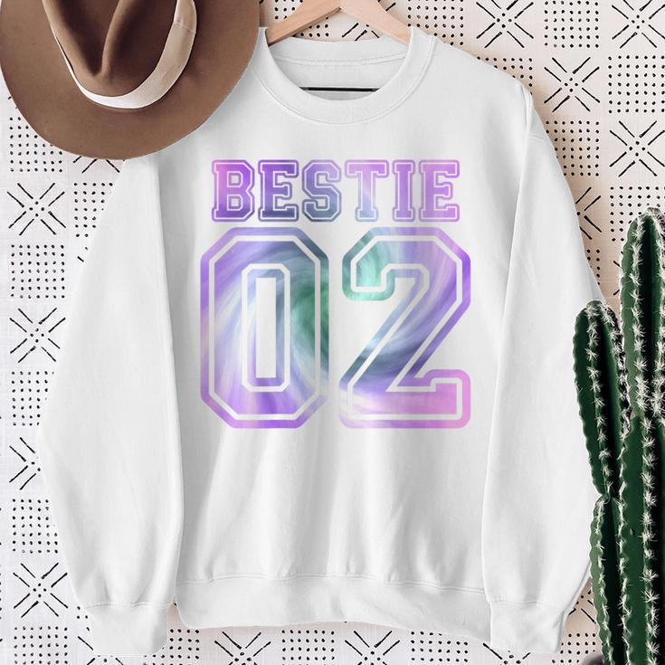 Bff 02 Best Friends Matching Bestie For 2 Tie Dye On Back Sweatshirt Geschenke für alte Frauen