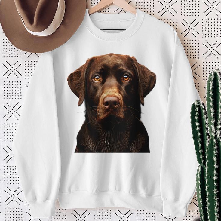 Brauner Labrador I Labrador Gesicht Sweatshirt Geschenke für alte Frauen