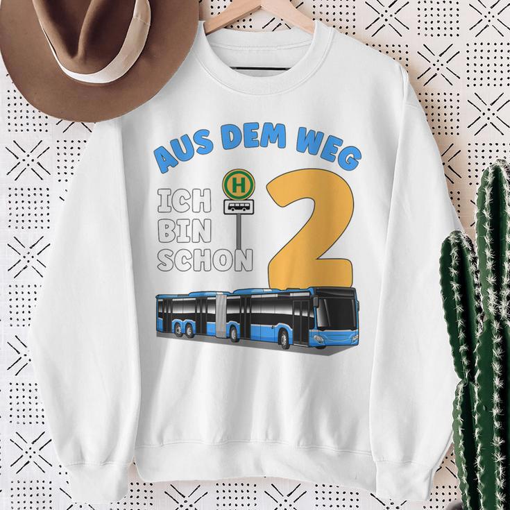 Children's 2 Years Boy Little Bus Driver 2Nd Birthday Bus Articulated Bus Sweatshirt Geschenke für alte Frauen