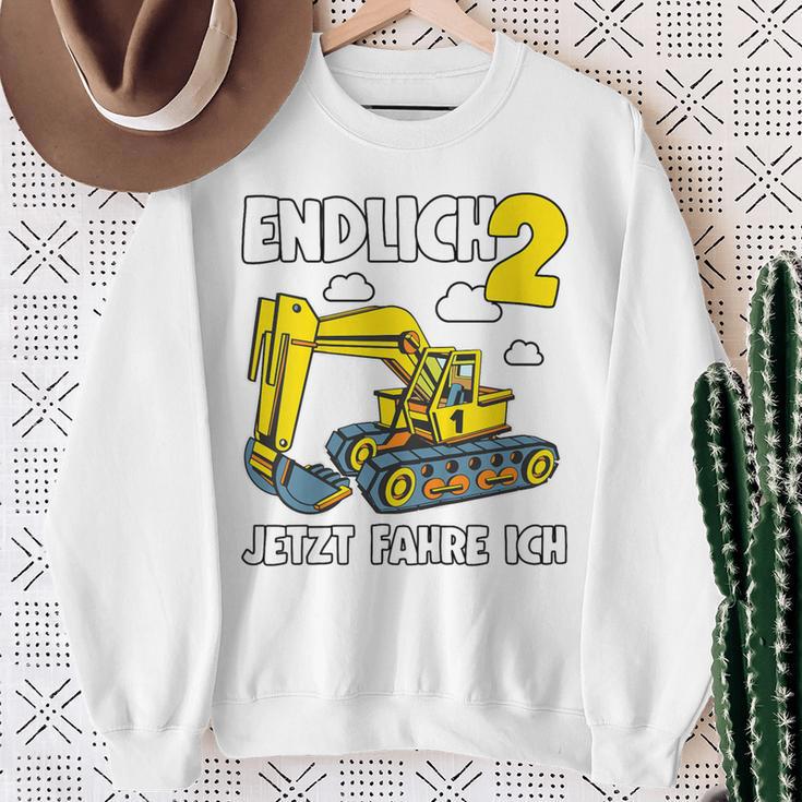 Children's Digger 2 Years Construction Site 2Nd Birthday Boys Sweatshirt Geschenke für alte Frauen