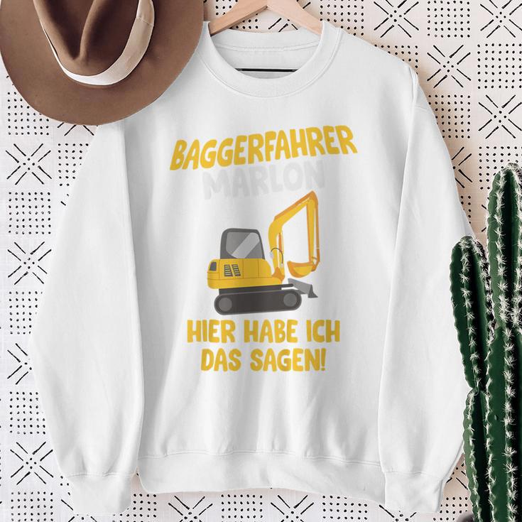 Children's Digger Driver Marlon Construction Site With Name Children's 80 Sweatshirt Geschenke für alte Frauen