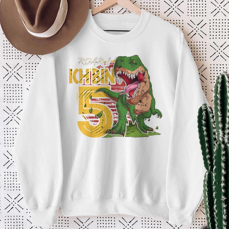 Children's Dinosaur 5Th Birthday Decoration I'm 5 Dinosaur Boys 5 Years Sweatshirt Geschenke für alte Frauen