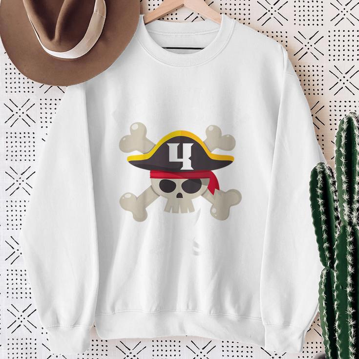 Children's Pirate 4 Years Attention I'm 4 4Th Birthday Boys Sweatshirt Geschenke für alte Frauen