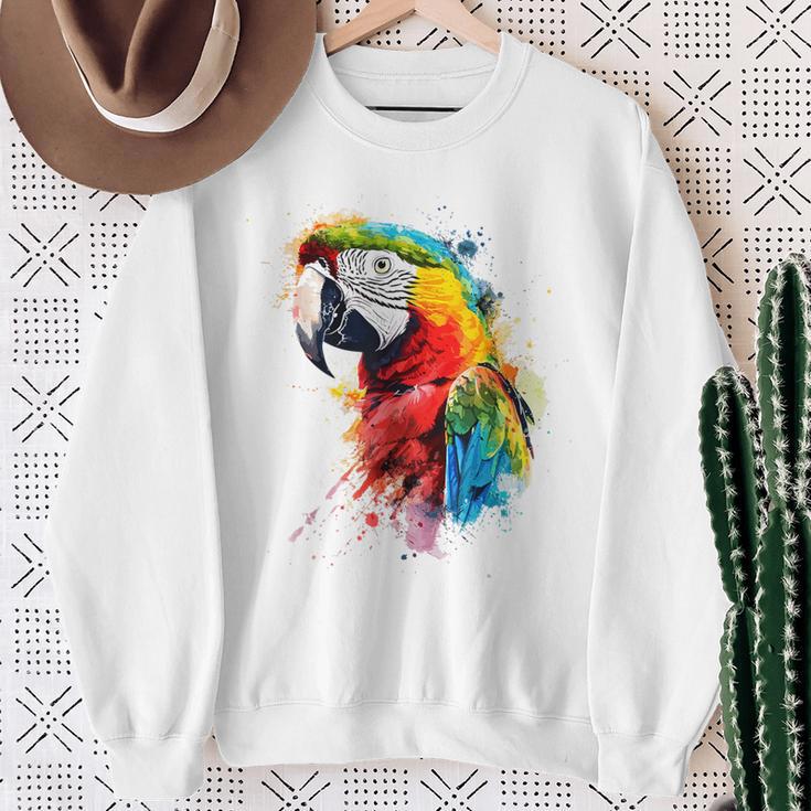 Colourful Parrot Watercolor Sweatshirt Geschenke für alte Frauen