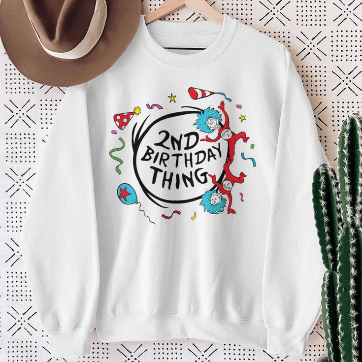 Dr Seuss 2Nd Birthday Thing Gray Sweatshirt Geschenke für alte Frauen