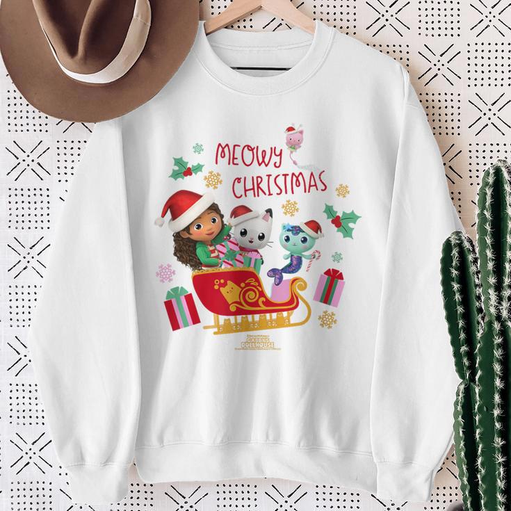 Dreamworks Gabby's Dollhouse Meowy Christmas Sleigh Blue Sweatshirt Geschenke für alte Frauen