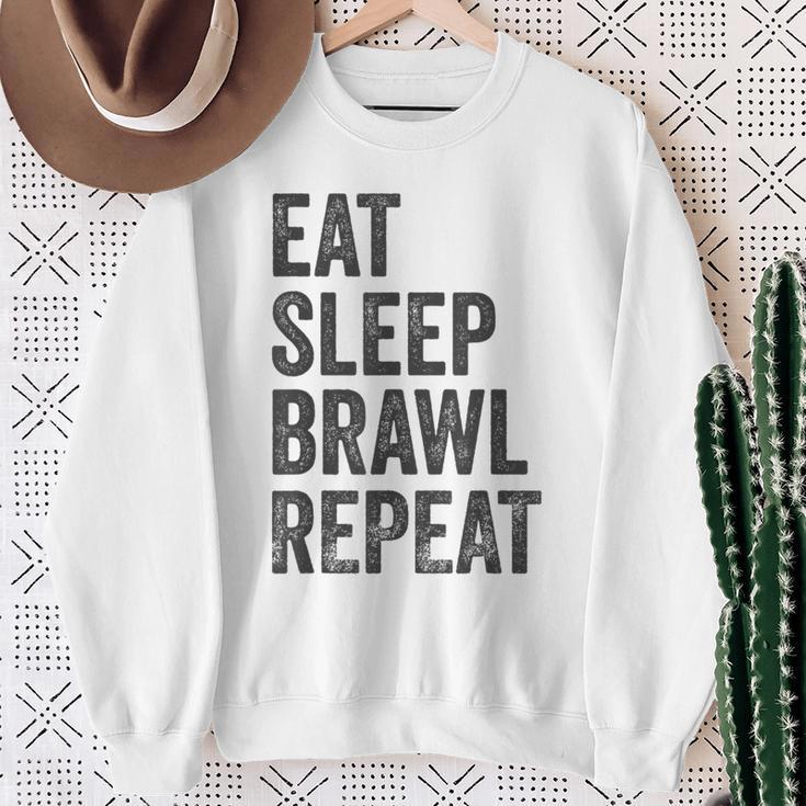 Eat Sleep Brawl Repeat Brawler ideo Player Gray Sweatshirt Geschenke für alte Frauen