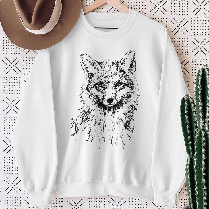 Fox Lovers Fox Motif Animals Gray Sweatshirt Geschenke für alte Frauen