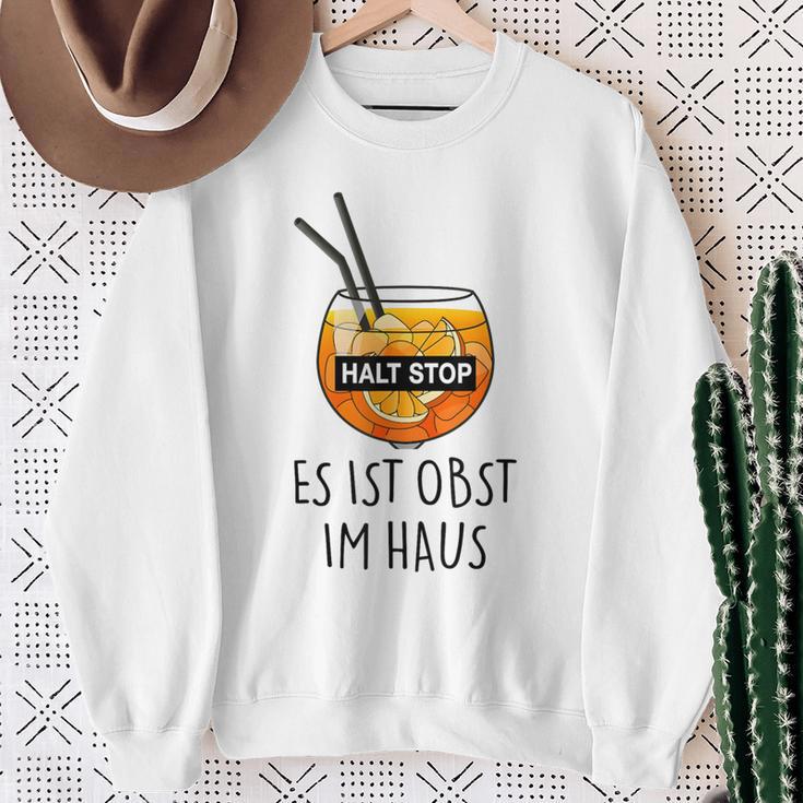 Fun Halt Stop Es Ist Obst Im Haus Aperoliker Spritzz Club Sweatshirt Geschenke für alte Frauen