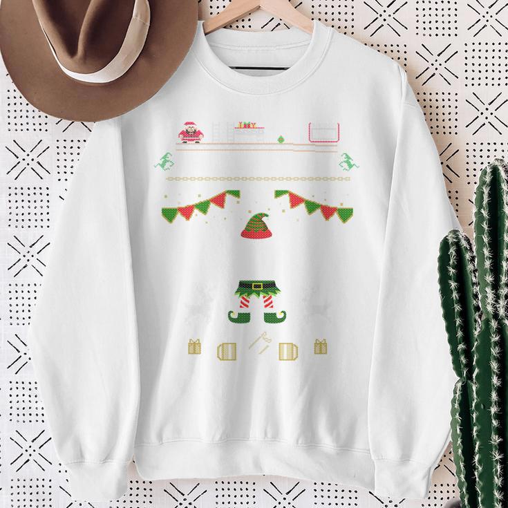 Christmas Elf For Gamers Elf 11 Gaming I Bims 1 Nerd Long-Sleeved Sweatshirt Geschenke für alte Frauen