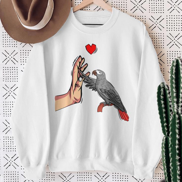 Grey Parrot Love Parrot Heart Bird Sweatshirt Geschenke für alte Frauen