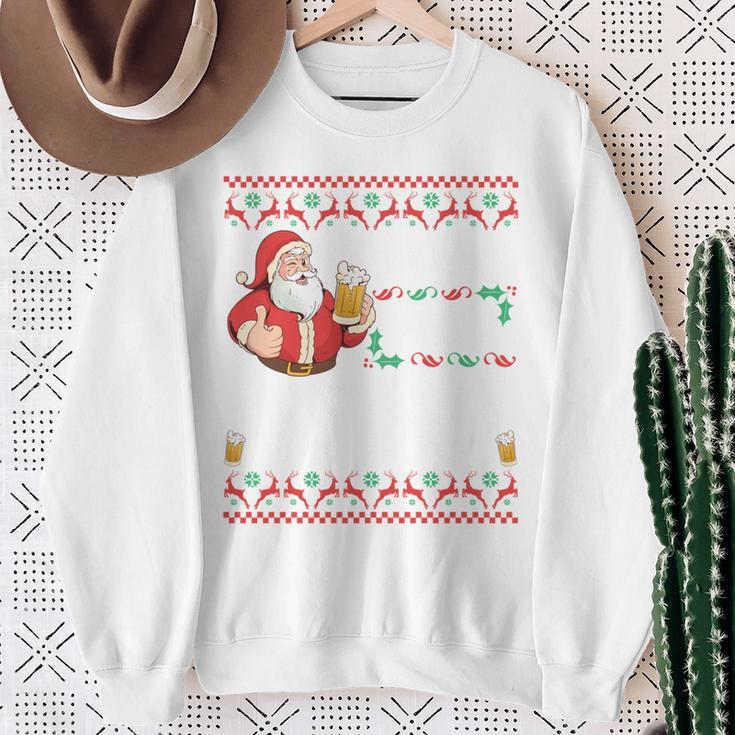 Hoho Hol Mir Mal Ein Bier- Christmas Long-Sleeved Sweatshirt Geschenke für alte Frauen