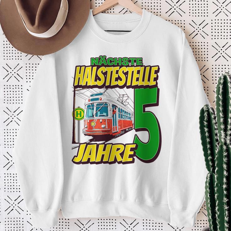 Ich Bin 5 Straßenbahnen Straßenbahn Children's Birthday Party Sweatshirt Geschenke für alte Frauen