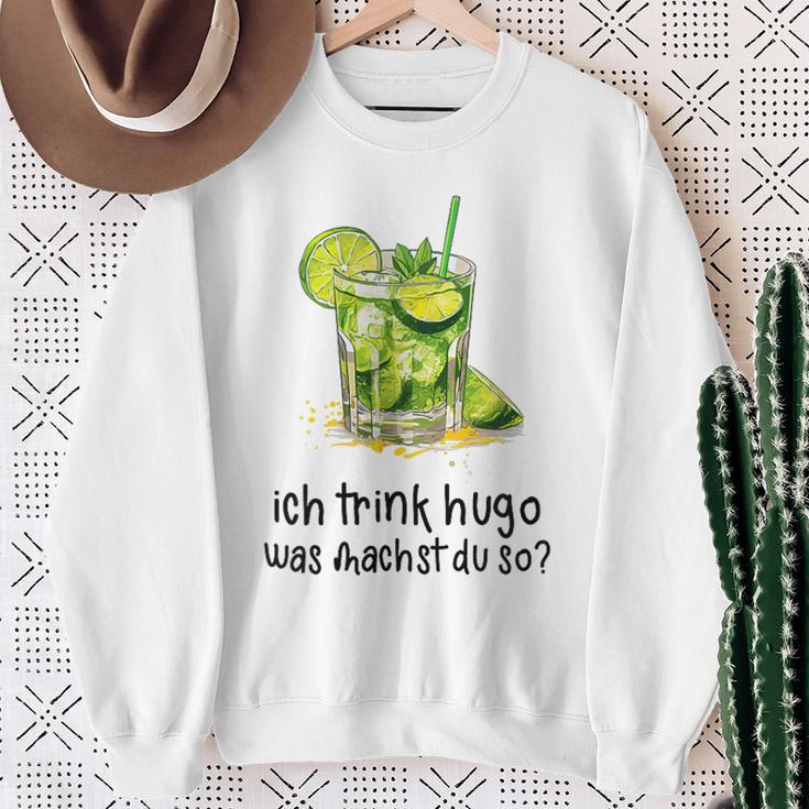 Ich Trink Hugo Was Machst Du So Party Hugo Mädels Sweatshirt Geschenke für alte Frauen