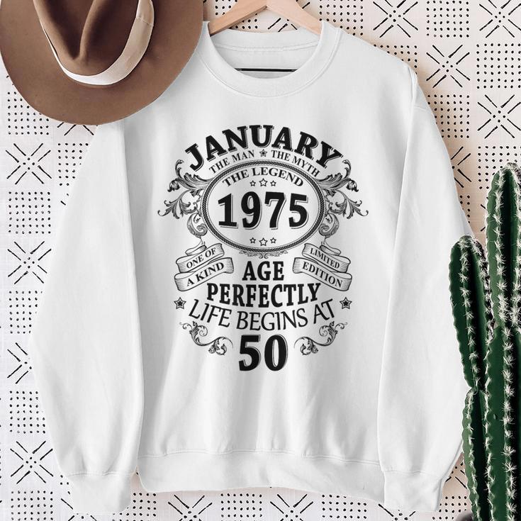 January 1975 50 Years Decoration 1975 50Th Birthday Sweatshirt Geschenke für alte Frauen