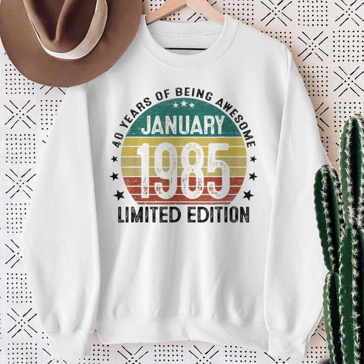 January 1985 40Th Birthday 1985 40 Years Decorative Sweatshirt Geschenke für alte Frauen