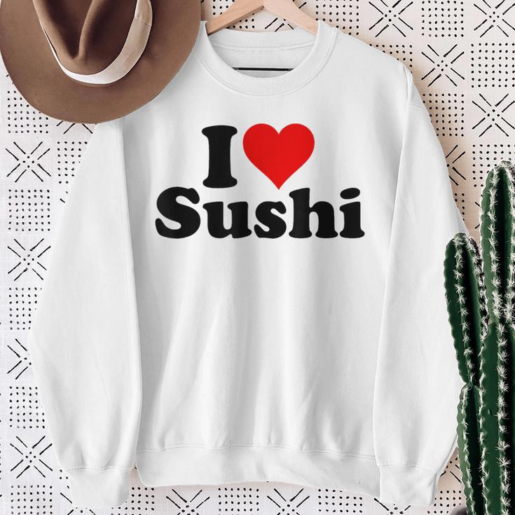 Japanese Food I Love Heart Sushi Sweatshirt Geschenke für alte Frauen