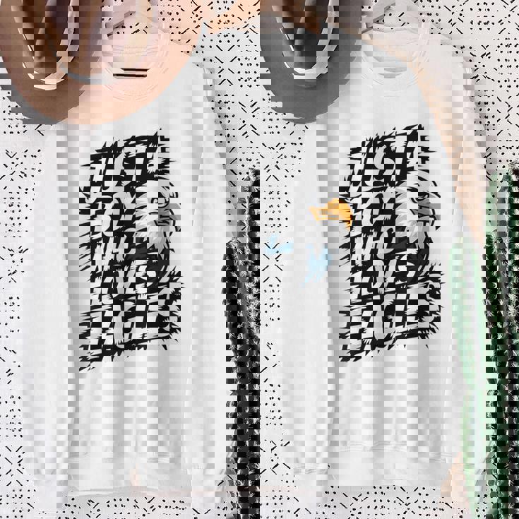 Just A Boy Who Loves Eagles Lover Boys Eagle Sweatshirt Gifts for Old Women