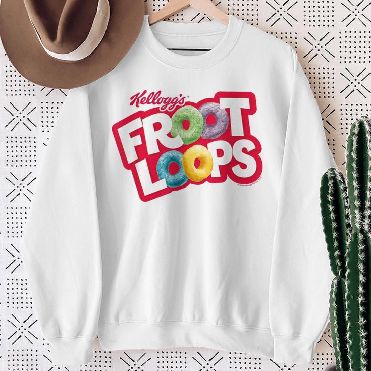 Kellogg's Froot Loops Breakfast Cereal Logo Blue Sweatshirt Geschenke für alte Frauen