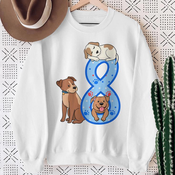 Kinder 8 Geburtstag Junge Hunde Outfit 8 Jahre Alt Welpe Sweatshirt Geschenke für alte Frauen