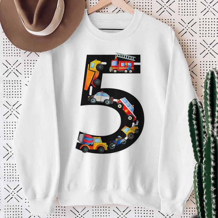 Kinder Geburtstags 5 Jahre Fahrzeuge Jungen 5 Geburtstag Sweatshirt Geschenke für alte Frauen