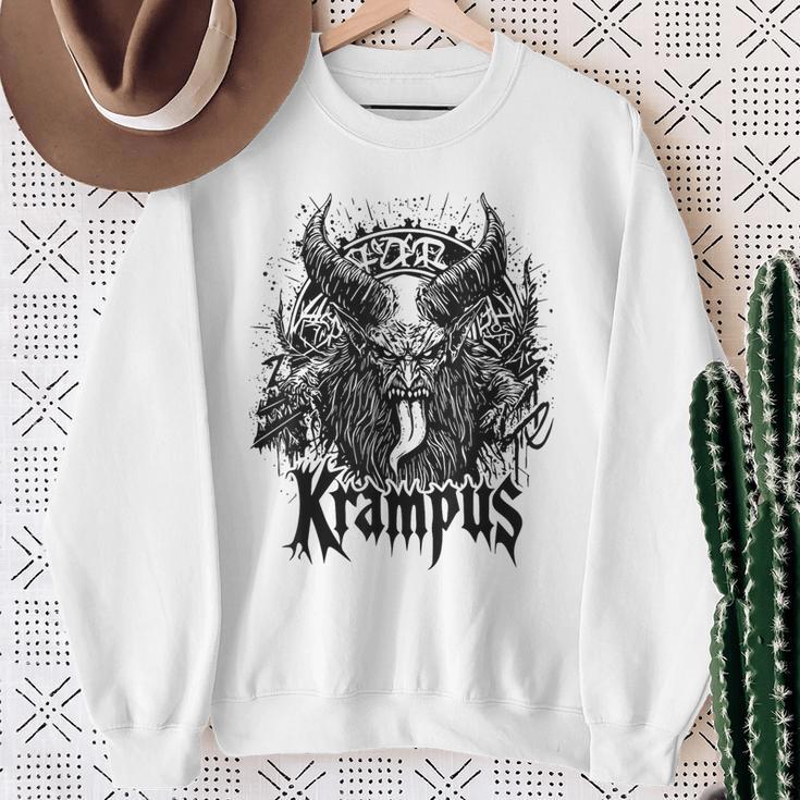 Kramperl Perchten Knecht Ruprecht Christmas Demon Krampus Gray Sweatshirt Geschenke für alte Frauen