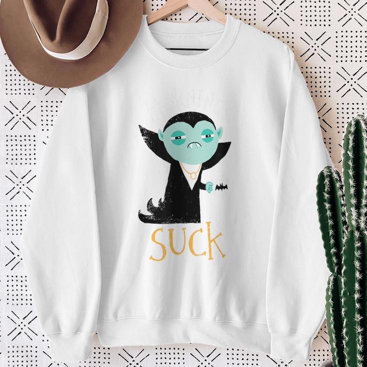 Mornings Suck Cute & Grumpy Morningampire Dm Gray Sweatshirt Geschenke für alte Frauen