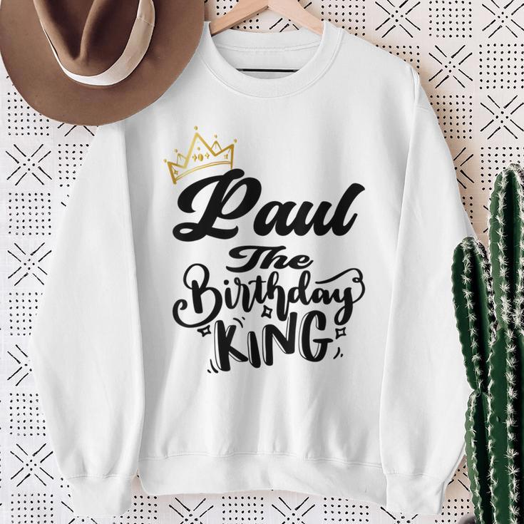 Paul The Birthday King Happy Birthday Boys Nager Gray Sweatshirt Geschenke für alte Frauen