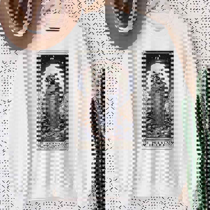 Raccoon Sweatshirt - Tarot The Lovers Theme | Cozy Sweater for Unisex Gifts for Old Women