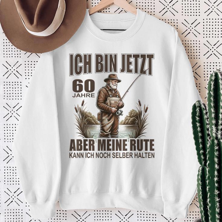 Rentner Anglerspruch For 60Th Birthday Angler Silver Sweatshirt Geschenke für alte Frauen