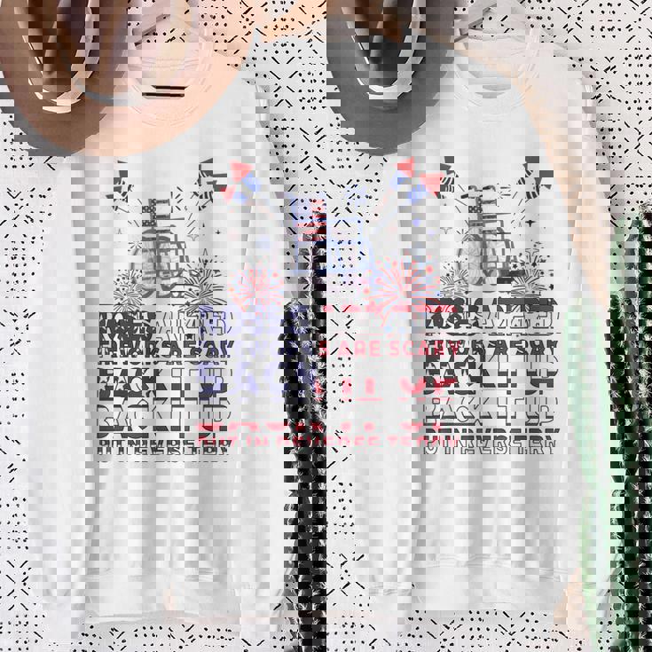 Roses Are Red Firework Are Scary Back It Up Terry July 4th Sweatshirt Gifts for Old Women