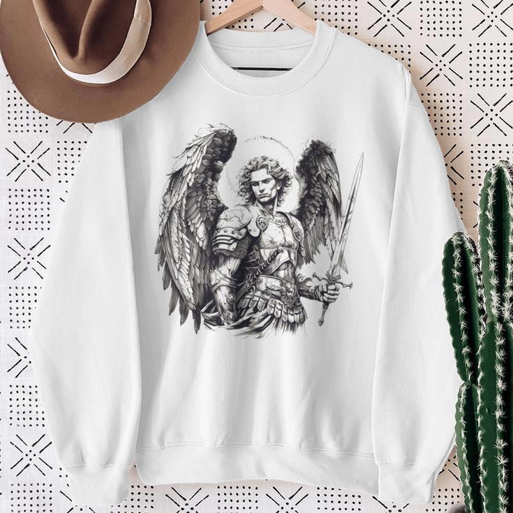 Saint Michael The Archangel Tattoo Style Sweatshirt Geschenke für alte Frauen