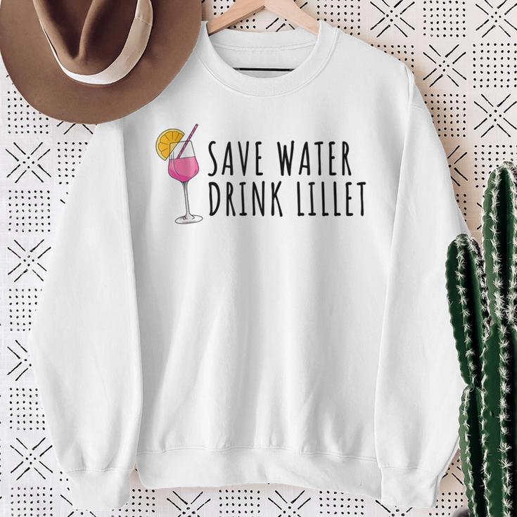 Save Water Drink Lillet Summer Alcohol Lillet S Sweatshirt Geschenke für alte Frauen