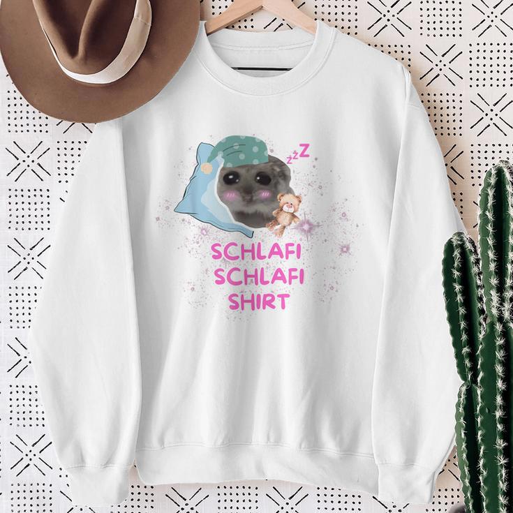 Schlafi Schlafi Hamster Meme Gray Sweatshirt Geschenke für alte Frauen