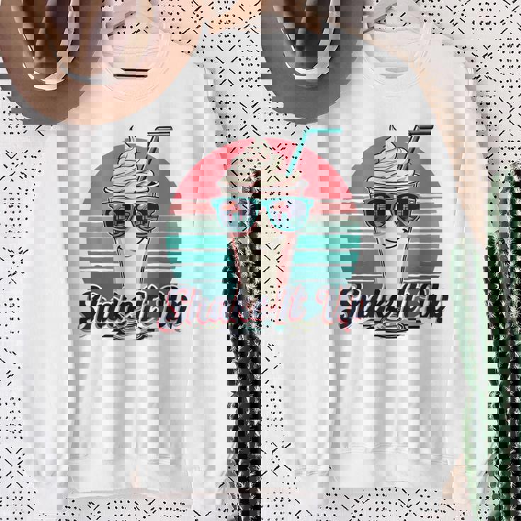 Shake It Up Milkshake Sunglasses Cool Retro Sweatshirt Gifts for Old Women