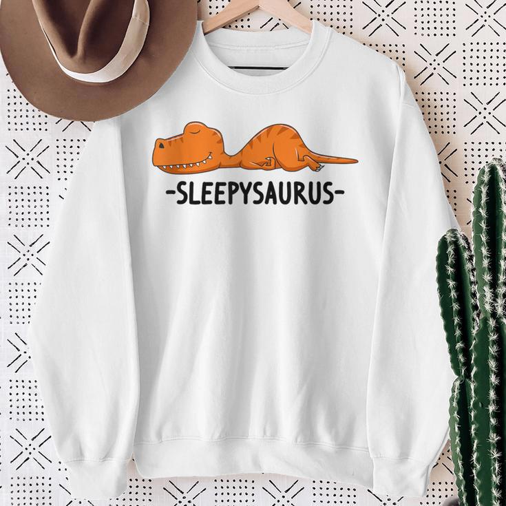 Sleepysaurus Schlaf Schlafanzug Nachthemd Dinosaurier Sweatshirt Geschenke für alte Frauen